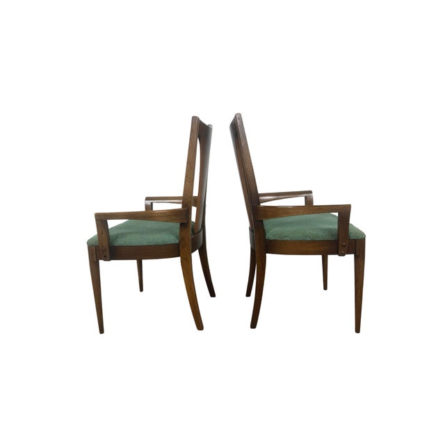 Wood Mid-Century Sculptural High-Back Armchairs Attr. Broyhill Lenoir For Sale - Image 7 of 18