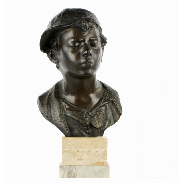 Bronze Giovanni De Martino Bronze Bust of Young 'Scugnizzo' Boy For Sale - Image 8 of 8