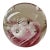 Vintage Clear Glass Paperweight With Pink Swirl and Controlled Bubbles For Sale