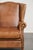 English Sheepskin Wing Armchair in Light Cognac Color For Sale - Image 9 of 13