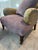 Lavender Pair of Designer Fabric Upholstered Lounge Chairs For Sale - Image 8 of 12
