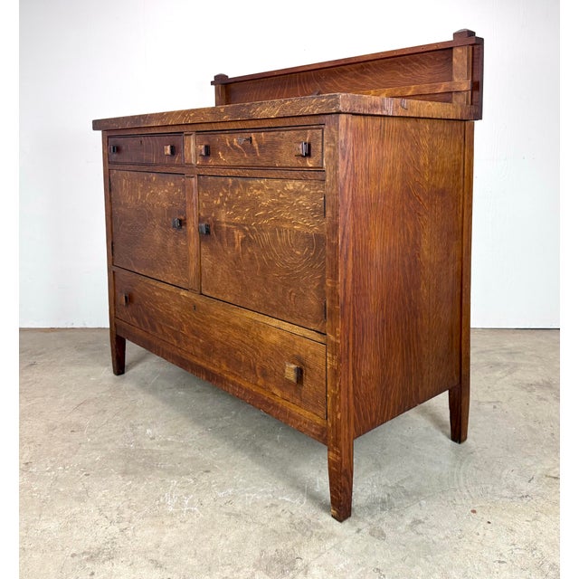 Shabby Chic Stickley Style Arts & Crafts Mission Oak Buffet / Sideboard by Standard Table Co. For Sale - Image 3 of 12