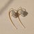 Modern Silver, Gold Lily Flower Earrings With Rock Crystal Briolettes, Pair For Sale - Image 3 of 8