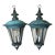 Timeless Elegance: Pair of Antique Verdigris Brass Hanging Lanterns-26”h X 15”w For Sale