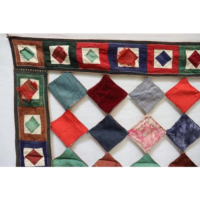 1920s Vintage Embroidered Uzbek Wall Hung Patchwork Tapestry, 1920s For Sale - Image 5 of 12