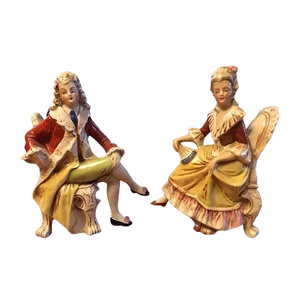 Vintage German Porcelain Figures, 1950s, Set of 2