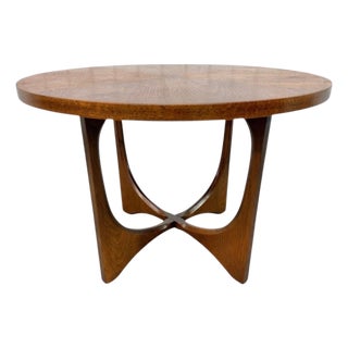 Mid-Century Modern Broyhill Brasilia Round Walnut Side Table For Sale