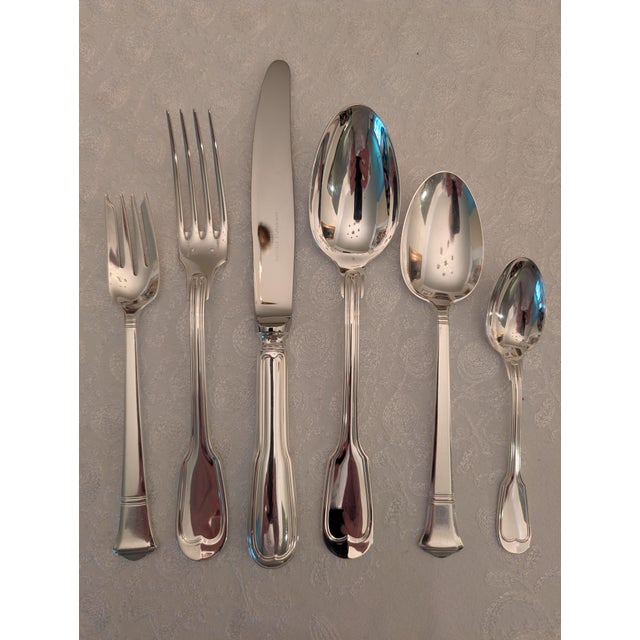 Late 20th Century Christofle "Chinon" Sterling Silver 4-Piece Place Settings, 8 Sets 32 Pieces For Sale - Image 14 of 17