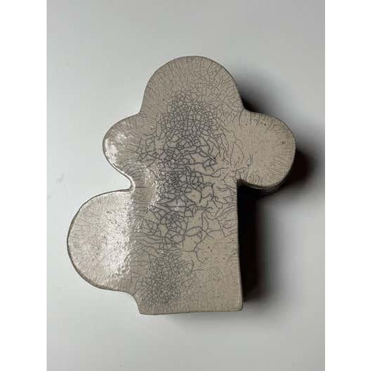 American Trudi Battershall Modern Ceramic Decorative Box with Crackle-Glaze For Sale - Image 3 of 9