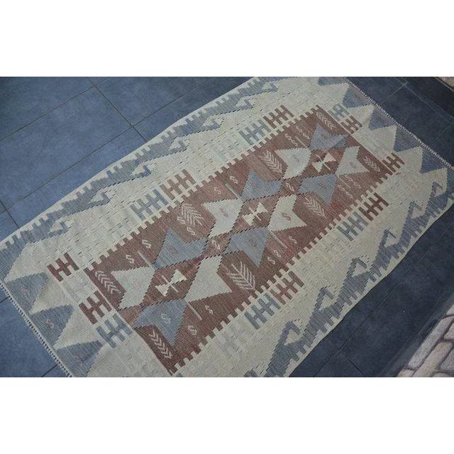 1960s 1960's Vintage Turkish Tribal Kilim Rug- 3′4″ × 5′7″ For Sale - Image 5 of 10
