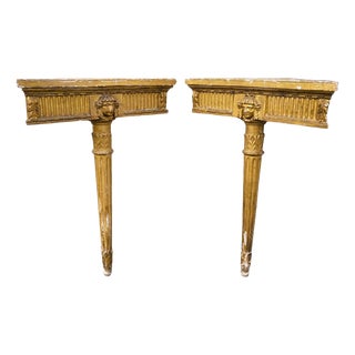 Louis XVI Style Corner Consoles, Set of 2 For Sale