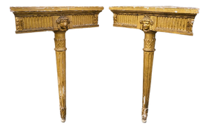 Louis XVI Style Corner Consoles, Set of 2
