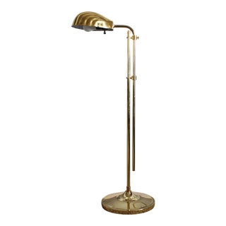 Vintage 1980s Adjustable Brass Shell Floor Lamp For Sale