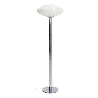 Floor Lamp in Chromed Steel and Glass, 1970s For Sale
