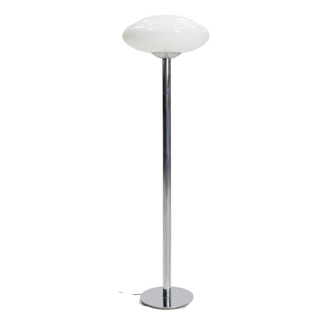 Floor Lamp in Chromed Steel and Glass, 1970s For Sale