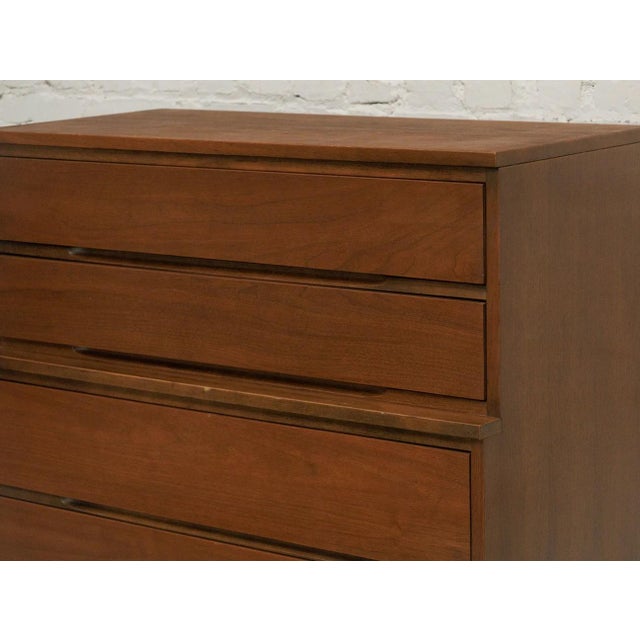 Mid 20th Century Mid 20th Century Mid Century Five Drawer Walnut Dresser For Sale - Image 5 of 12