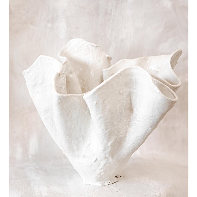 White Flourish Vase I For Sale - Image 8 of 12