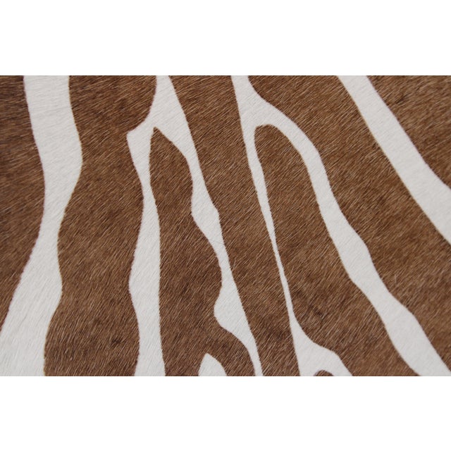 Art Deco Modern Style Zebra Print Chair & Ottoman For Sale - Image 10 of 18