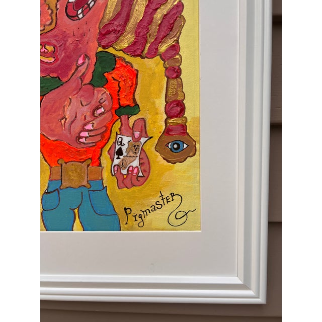 Paint Original Serg Graff "PigMaster" – Unique Surreal Naïve Fantasy Acrylic Artwork For Sale - Image 7 of 11