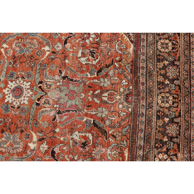 Early 20th Century Antique Persian Sultanabad Rug With Red Ground and Allover Design 10'3 X 13'6 For Sale - Image 5 of 17