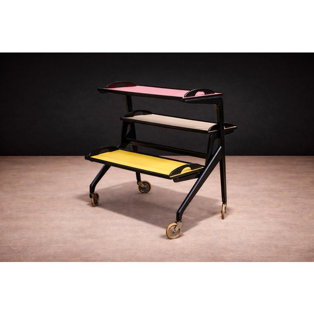 Bar Cart in Hardwood by Carlo Hauner & Martin Eisler for Moveis Artesanal, 1950s For Sale In New York - Image 6 of 11