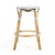 2020s Tobias 24 in. Seat Height Round Rattan Backless Counter Stool, White/Sky Blue Dot / Natural Rattan Frame For Sale - Image 5 of 9