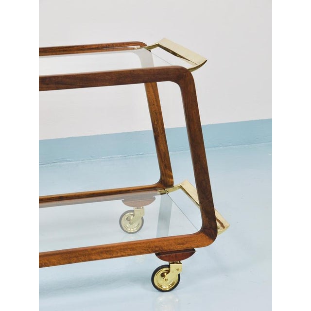 Mid-Century Modern Walnut and Brass Bar Cart by Oswald Haerdtl, 1950s For Sale - Image 15 of 18