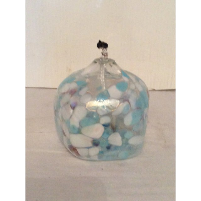 1970s 1970s Art Glass Oil Lantern With Wick For Sale - Image 5 of 5