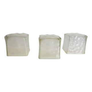 Iviken Ice Cube Table Lamp in Glass from Ikea, 1990s, Set of 3 For Sale