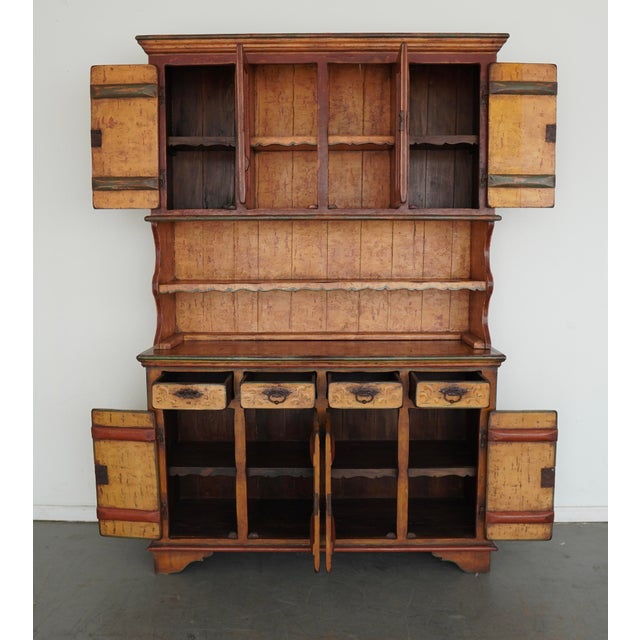 Antique European Painted Country Cupboard For Sale - Image 4 of 18