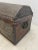18 century leather dome top trunk in good condition… With brass nail heads and brass bail pulls at the sides… The front...