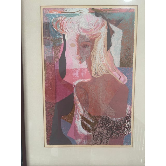 This is a wonderful mid-mod print by Aileen Worthley. .. it is signed and number 33. The frame is original and. Bit rough...