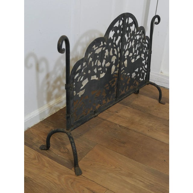 Gothic Pierced Wrought Iron Fire Screen For Sale - Image 5 of 8