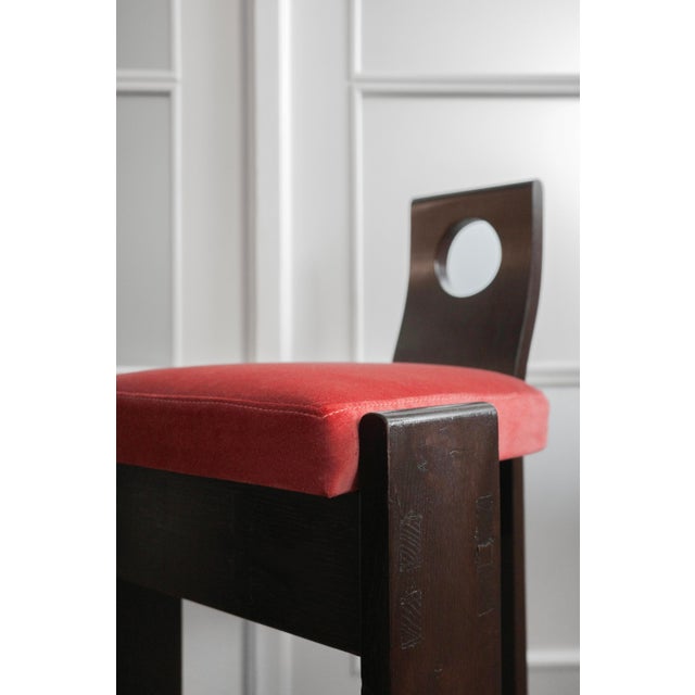 Brutalist Wooden Bar Stool, 1960s For Sale - Image 4 of 8