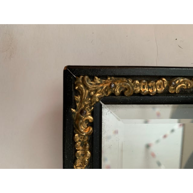 Late 19th Century Late Victorian Ebonized & Gilt Accent Mirror For Sale - Image 4 of 7
