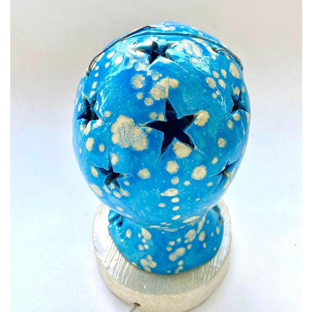 Hand Built Glazed Ceramic Night Lamp For Sale - Image 4 of 6