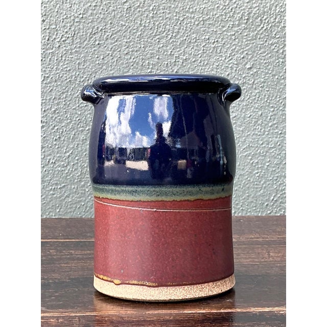 Handcrafted Two-Tone Ceramic Vase For Sale - Image 12 of 17