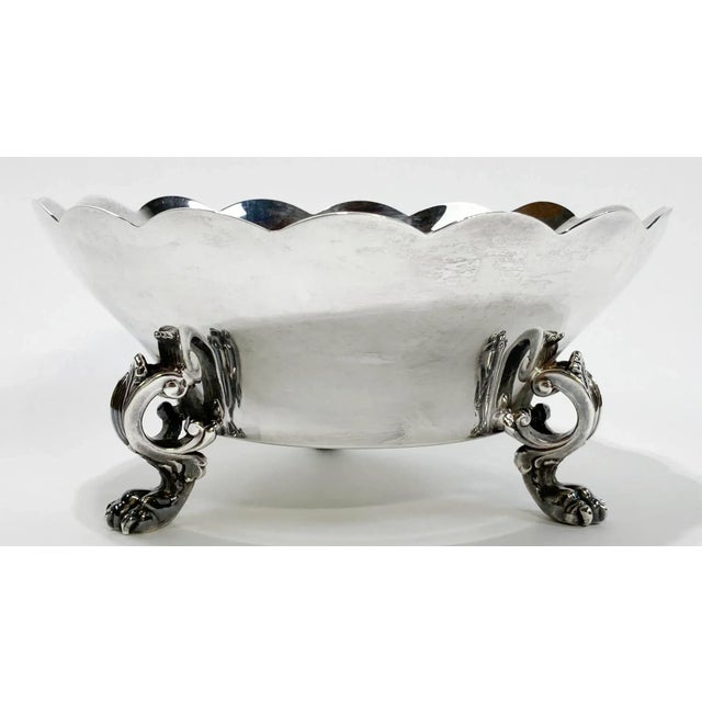 Mid-Century Modern Vintage Silver Footed Reed and Barton Scalloped Bowl For Sale - Image 3 of 10