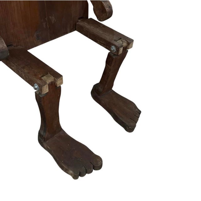 Mid 20th Century Articulated 20th Century Folk Art 54” Jointed Wooden Mannequin Oddity Sculpture For Sale - Image 5 of 8