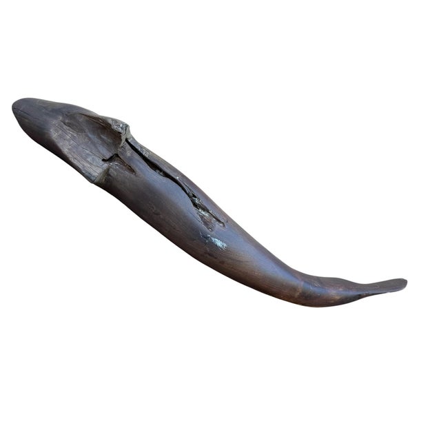 1970s Hand Carved Ironwood Whale or Dolphin Marine Animal Large 18” For Sale - Image 6 of 13