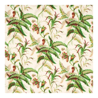 Schumacher Myers Fern Linen Fabric in Document For Sale