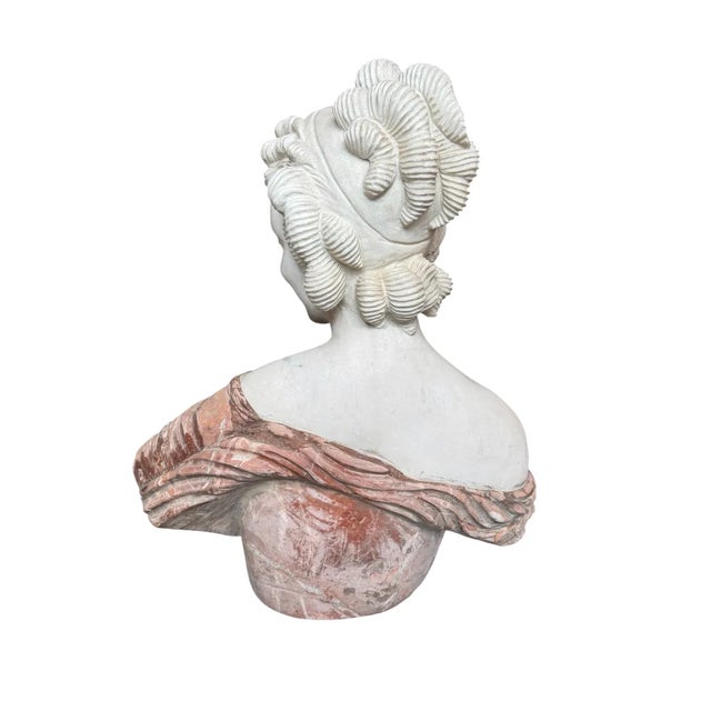 A Female Portrait in a Marble Bust For Sale In Austin - Image 6 of 12