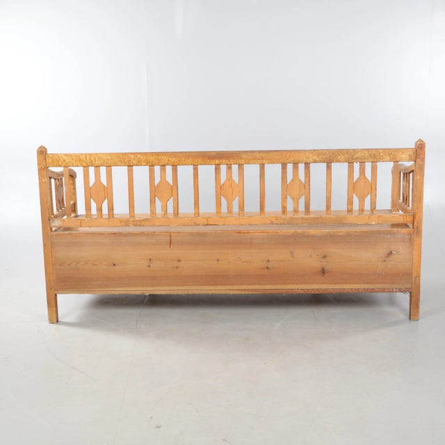 Tan Antique Swedish Marbled Bench, 1890s For Sale - Image 8 of 9