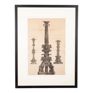 Neoclassical Etching of Roman Candelabra by Giovanni Battista Piranesi For Sale