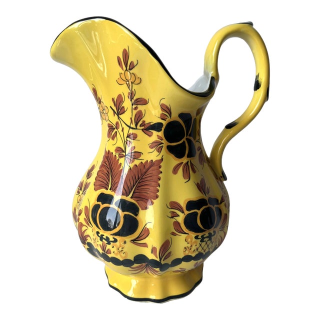 Vintage Este Ceramiche Italian Large Ceramic Pitcher For Sale
