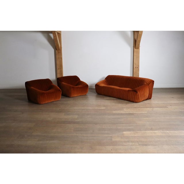 Sandra Lounge Chairs in Velvet by Annie Hieronimus for Cinna, France, 1970s, Set of 2 For Sale - Image 10 of 11