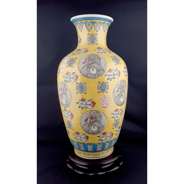 Early 20th Century Chinese Porcelain Da Ya Zhai Crane Medallions Haitangzun For Sale - Image 11 of 11