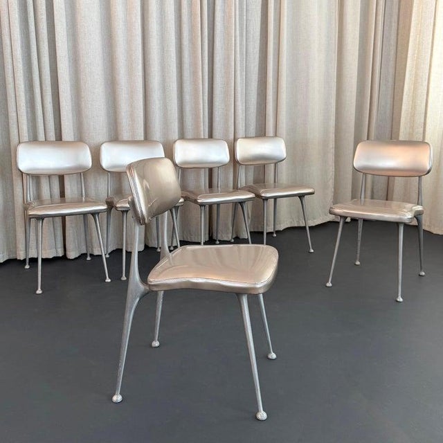 Mid-Century Modern Mid-Century Modern "Gazelle" Aluminum Dining Chairs by Shelby Williams For Sale - Image 3 of 10