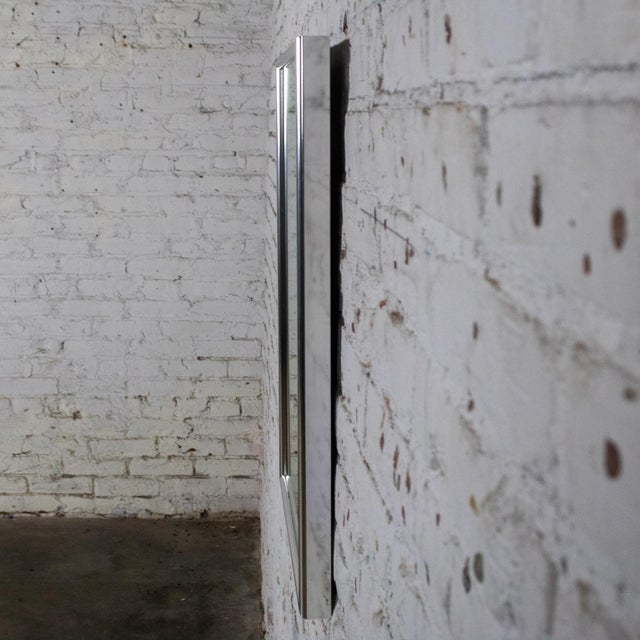 Mid to Late 20th Century MCM to Modern Wall Mirror With Silver Anodized Aluminum Rectangular Frame For Sale - Image 12 of 18