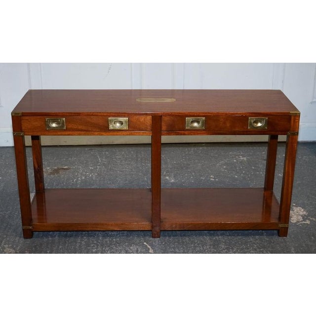 Vintage Military Campaign Console Table by London Kennedy for Harrods For Sale - Image 3 of 18